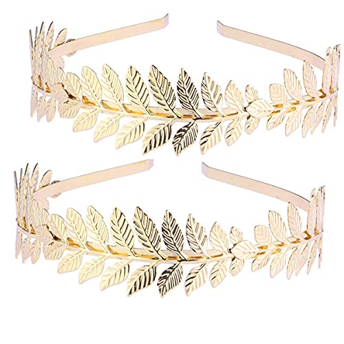 Corona de Hojas,2 PCS Corona de Hojas Romanas Tiara de Novia Griego Corona de Pelo para Fiesta Boda Accessoires Mujeres Niñas