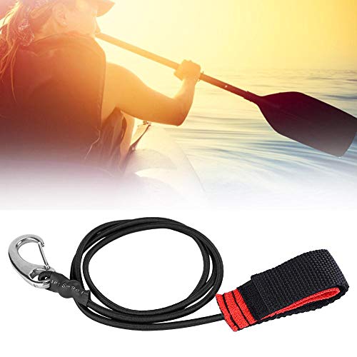 Correa de Tabla de Surf,Surfboard Paddle Leash Canoe Kayak Elástico Cadena de Seguridad de Caña de Pescar Pole Surf Sup Leash Cordón Cuerda con Mosquetón Clip reemplazo para Remando(Negro)