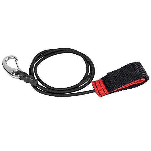 Correa de Tabla de Surf,Surfboard Paddle Leash Canoe Kayak Elástico Cadena de Seguridad de Caña de Pescar Pole Surf Sup Leash Cordón Cuerda con Mosquetón Clip reemplazo para Remando(Negro)