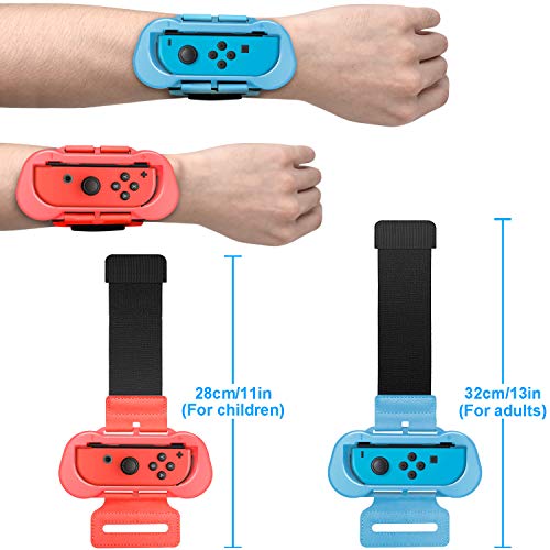 Correas de muñeca para Just Dance de 2020 y 2019 y Zumba Burn It Up, para mando de la consola Nintendo Switch, correa elástica ajustable para mando Joy Con, dos tamaños, para adultos y niños