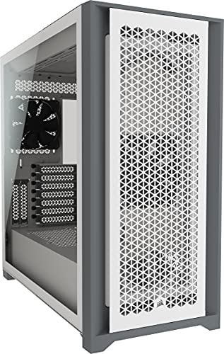 Corsair 5000D Airflow Chasis de PC ATX Semitorre con Cristal Templado (Panel Frontal con un Caudal de Aire Elevado, Sistema de Gestión del Cableado RapidRoute, Dos Ventiladores de 120 mm) Color Blanco