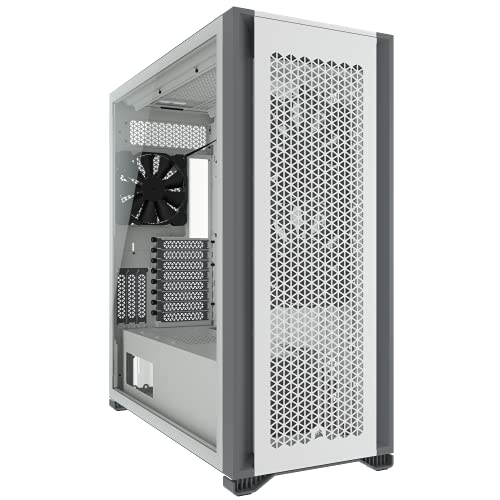 Corsair 7000D AIRFLOW Chasis para PC ATX Full-Tower, Panel Frontal con Un Caudal de Aire Elevado, Tres Ventiladores de 140 mm Incluidos con Repetidor PWM, Espacioso Interior, Blanco