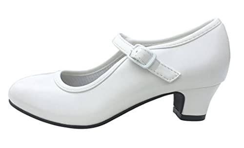 Costumizate! Zapatos de Baile Flamenco con Diferentes Tallas Desde niña a Mujer. Precioso Color Blanco Talla 31