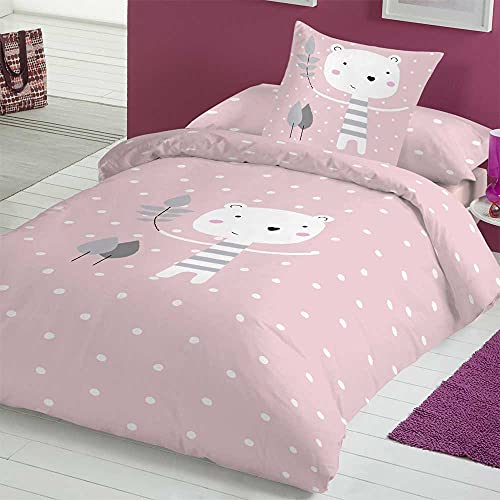 COTTON ARTean Funda Nordica Infantil/Juvenil Jorge Pink Cama de 90