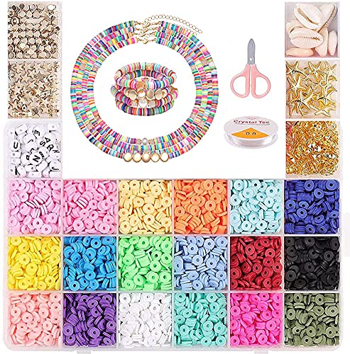 Cozywind Espaciadores de Arcilla, Cuentas Coloridas Abalorios, Cuentas Planas para Bisutería Collar Pendientes Pulseras para Niños y Adultas (6 mm, 18 colores)