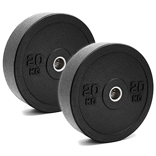 C.P. Sports - Juego de discos de pesas de goma maciza, orificio de 50 mm con anillo interior redondeado, placas de parachoques de alta calidad y duraderas, juegos de bumper plates de 10 a 100 kg