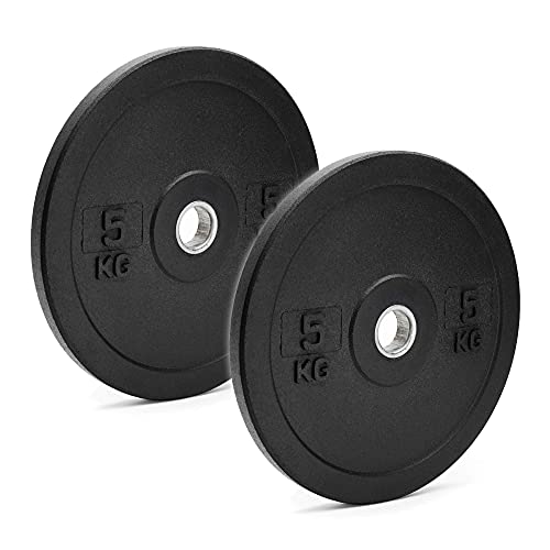 C.P. Sports - Juego de discos de pesas de goma maciza, orificio de 50 mm con anillo interior redondeado, placas de parachoques de alta calidad y duraderas, juegos de bumper plates de 10 a 100 kg