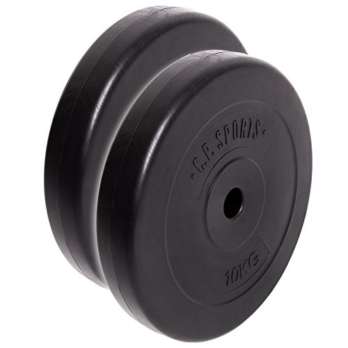 C.P. Sports Par de discos de pesas de plástico entre 0,5 kg y 15 kg, con orificio de 30 mm, 5 KG Paar