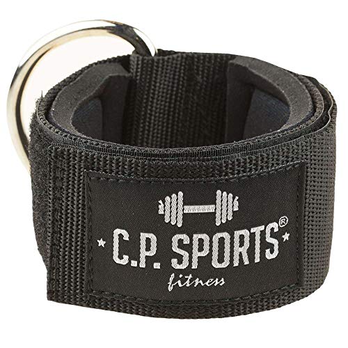 C.P.Sports - Empuñaduras para Cables de Cuerda, Cable de Cable, Barra de polea, Mango de Remo, Barra de tríceps, Cuerda para tríceps, Barra SZ, mosquetón (Correa para el pie)