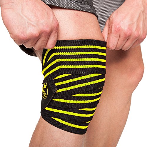 C.P.Sports Profesional Vendas de Rodilla 200cm - 250cm T25 - Entrenamiento con Pesas, musculación, Levantamiento de Pesas, Hombres, Mujeres, Vendaje de Fitness, Crossfit, Levantamiento Cruzado