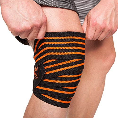 C.P.Sports Profesional Vendas de Rodilla 200cm - 250cm T25 - Entrenamiento con Pesas, musculación, Levantamiento de Pesas, Hombres, Mujeres, Vendaje de Fitness, Crossfit, Levantamiento Cruzado