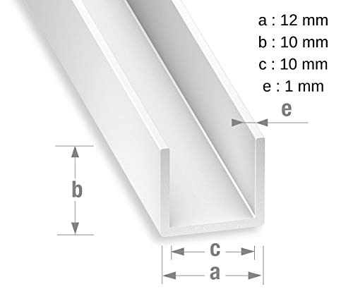 CQFD U PVC blanco 10 x 12 x 10 x 1 mm int.10 1m