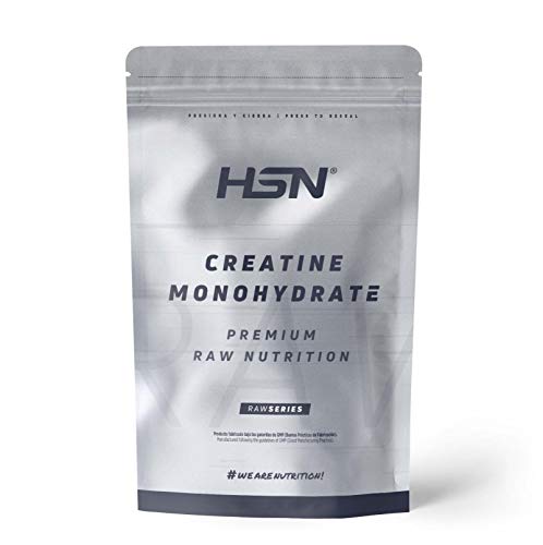 Creatina Monohidrato en Polvo de HSN | Sin Sabor 1 Kg = 286 Tomas por Envase | 100% Monohidrato de Creatina Pura Sin Añadidos | No-GMO, Vegano, Sin Gluten