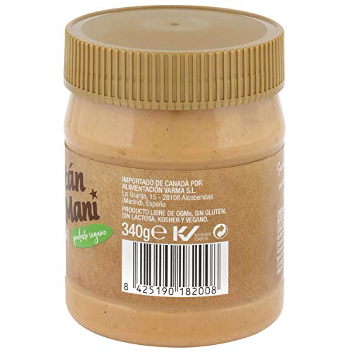 Crema de cacahuete Capitán Maní. 100% cacahuetes tostados 340 g