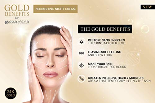 Crema Nourishing Night con Gold Benefits, rica en minerales del Mar Muerto. 24 k cuidado de la piel