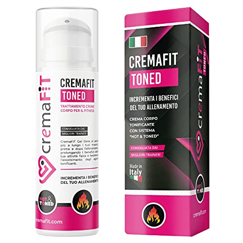 CREMAFIT TONED, Termogénico tonificante y adelgazante. Reafirmación fuerte para piernas y glúteos. Combate la Culotte de Cheval y la Celulitis Arraigada y Persistente. Made in Italy 150ml