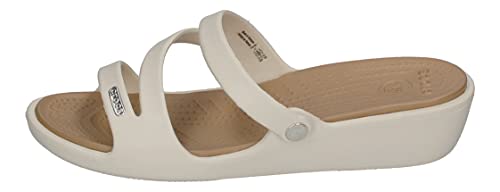 Crocs Patricia Mujer Zapatillas, Blanco (Oyster/Gold 13S), 42/43 EU