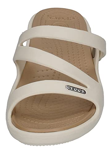 Crocs Patricia Mujer Zapatillas, Blanco (Oyster/Gold 13S), 42/43 EU