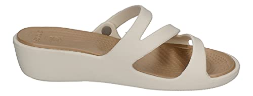 Crocs Patricia Mujer Zapatillas, Blanco (Oyster/Gold 13S), 42/43 EU