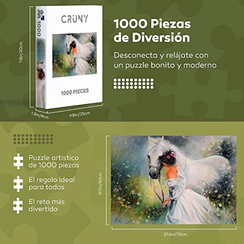 CRUNY Puzzle 1000 Piezas Adultos, Puzzles para Adultos - Puzzle Adultos 1000 Piezas para Ejercitar la Lógica y la Coordinación Sensorial - Puzles de 1000 Piezas Adulto y Adolescentes - Puzzle Caballo