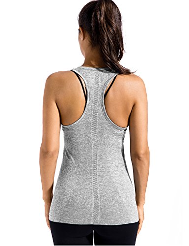 CRZ YOGA - Camiseta Espalda Nadadora Deportiva Mujer sin Mangas Gris Melange 40