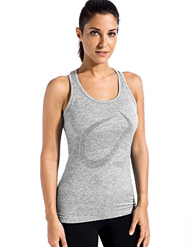 CRZ YOGA - Camiseta Espalda Nadadora Deportiva Mujer sin Mangas Gris Melange 40