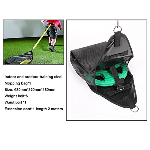 CSBH Entrenador de Trineo Ajustable para el Entrenamiento de Velocidad de Sprinter, con Bolsas de Arena de Peso Ajustable, Entrenador de Trineo de Peso con cinturón