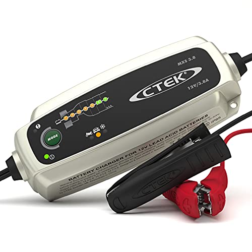 CTEK MXS 3.8, Cargador Batería 12V 3.8A, Cargador Inteligente Baterias, Mantenedor De Batería, Cargador De Batería De Coche Y Moto, Desulfatador De Batería Con Mantenimiento De Flotación / Pulso