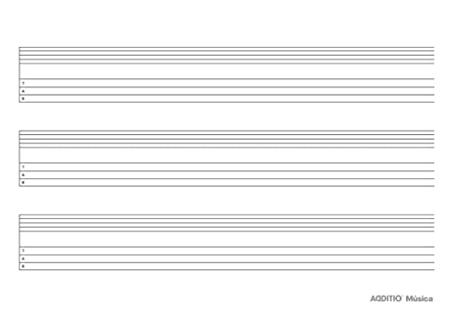 Cuaderno de música Ukelele 4 tetragramas 4mm + diagrama y vademécum de acordes- marrón