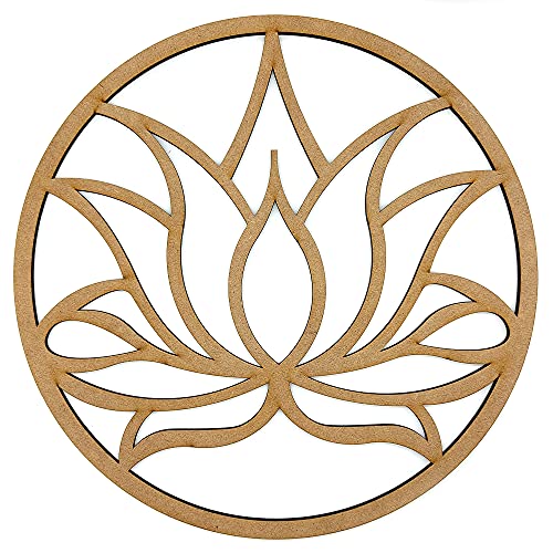 Cuadro Flor de Loto Madera Mandala decoración de pared, Geometría Sagrada Decoración del Hogar, regalo esotérico y espiritual 40cm