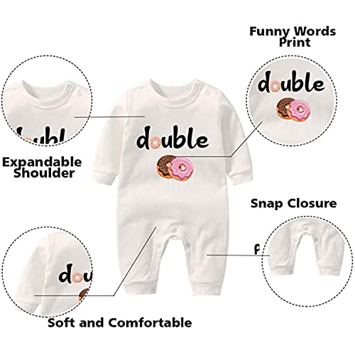 Culbutomind - Body de bebé para gemelos, doble problema, lindo atuendo con sombrero, pijama para recién nacido, ropa para gemelos