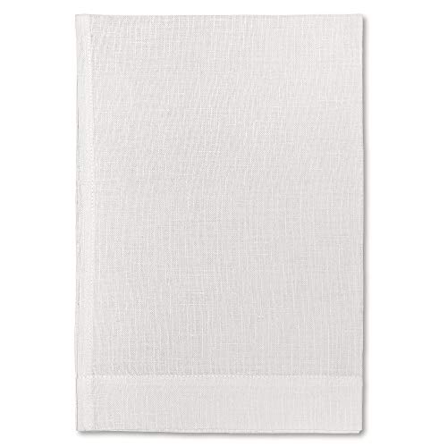 Cuore di lino - Toalla ligera para invitados de puro lino 100 % fabricada en Italia, moderna, color blanco crema (40 x 60 cm).