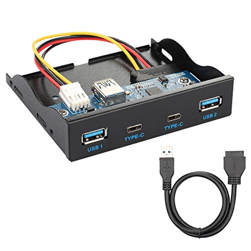 CY USB-C y USB 3.0 HUB 4 puertos panel frontal a placa base 20Pin conector cable para 3.5 "disquete bahía