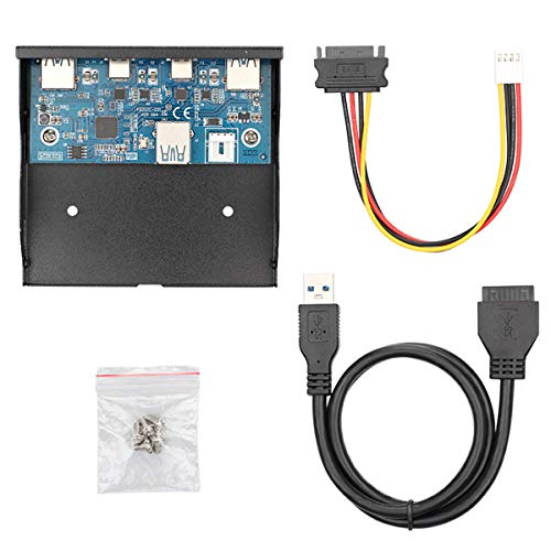 CY USB-C y USB 3.0 HUB 4 puertos panel frontal a placa base 20Pin conector cable para 3.5 "disquete bahía