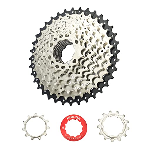 CYSKY Cassette de 9 velocidades 11-25T/11-28T/11-32T/11-36T/11-40T Cassette Apto para Bicicleta de montaña, Bicicleta de Carretera, MTB, BMX, Sram Sunrace Shimano ultegra XT (Peso Ligero) (11-36T)