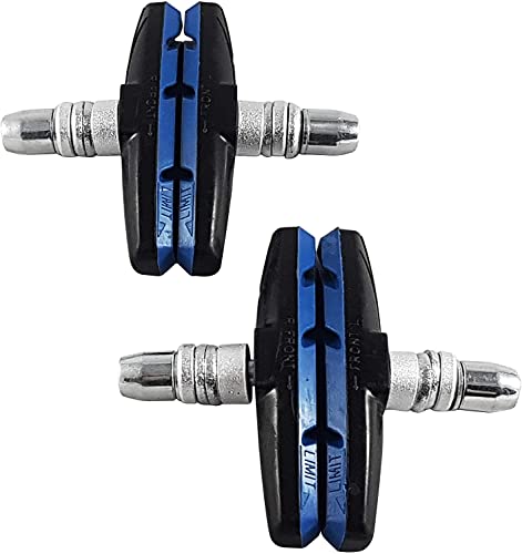 CZ Store Juego de Frenos en V para Bicicletas | 2 Pares |✮✮GARANTÍA DE por Vida✮✮- Juego Completo de Pastillas de Freno de Goma para Pinza - Bloques con Arandelas, Tuerca - Azul