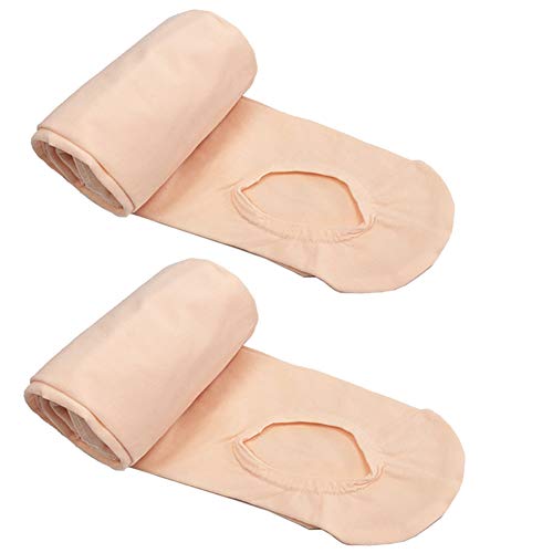 DANCEYOU Medias de Baile, Paquete de 2 Medias de Ballet Blanco/Rosa/Color Piel/Tostado/Negro con/sin Agujero en el talón Medias de Soporte para niñas, niños y Mujeres 70 den