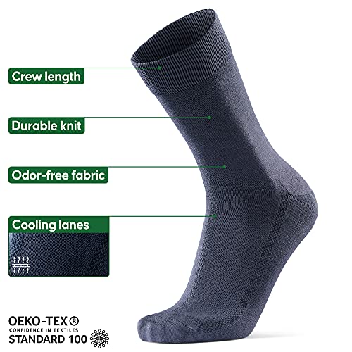 DANISH ENDURANCE Calcetines de Bambú para Hombre y Mujer, Super Suaves, Cómodos, Negro, Pack de 6 Pares (Multicolor (2 x Negro, 2x Azul Marino, 2x Gris), EU 39-42)