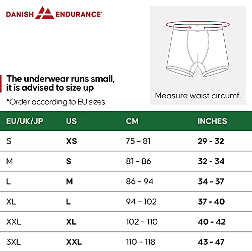 DANISH ENDURANCE Calzoncillos Bóxer de Deporte Pack de 3 (Multicolor: 1 x Negro, 1 x Verde/púrpura, 1 x Negro/Rojo, Medium)