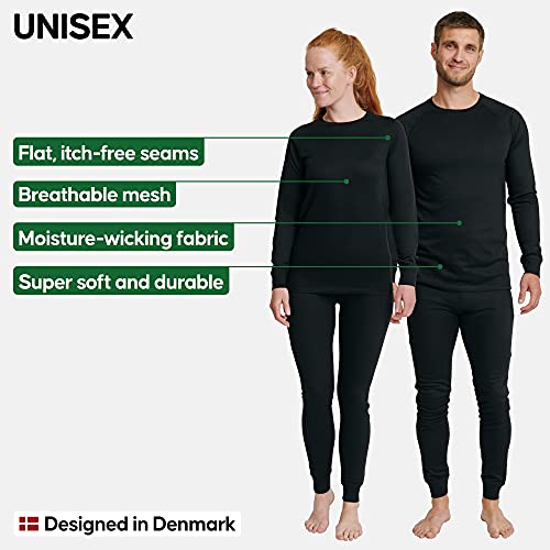 DANISH ENDURANCE Recycled Polyester Baselayer Set (Unisex) XS Black 1-Pack