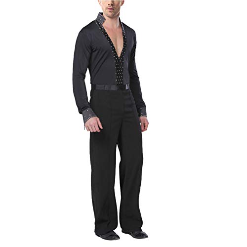 Daytwork Latino Salón De Baile Danza Ropa Hombre - Hombres Camisas Mangas Largas Pantalones Disfraces Traje Samba Rumba Costume Moderno Jazz Actuación Escénica Fiesta