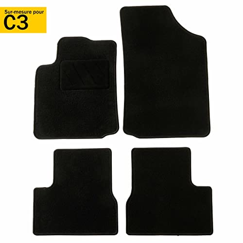 DBS Alfombrillas de Coche - A Medida - Alfombrillas para Coche - 4 uds. - Moqueta en Negro 600 g/m² - Modelo One - 1765686