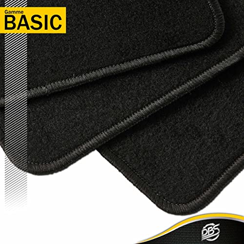 DBS Alfombrillas de Coche - A Medida - Alfombrillas para Coche - 4 uds. - Moqueta en Negro 600 g/m² - Modelo One - 1765686