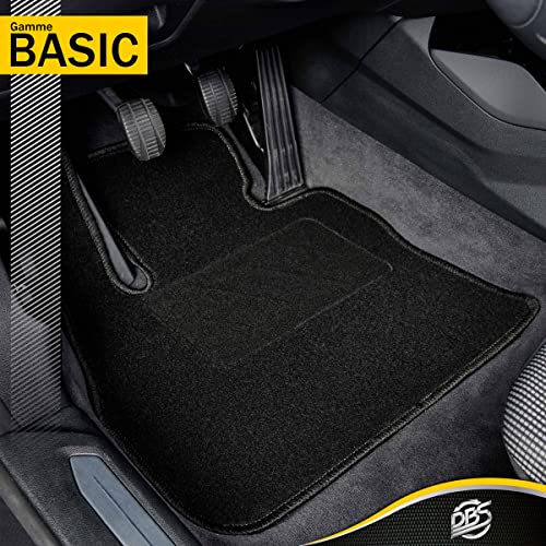 DBS Alfombrillas de Coche - A Medida - Alfombrillas para Coche - 4 uds. - Moqueta en Negro 600 g/m² - Modelo One - 1765686