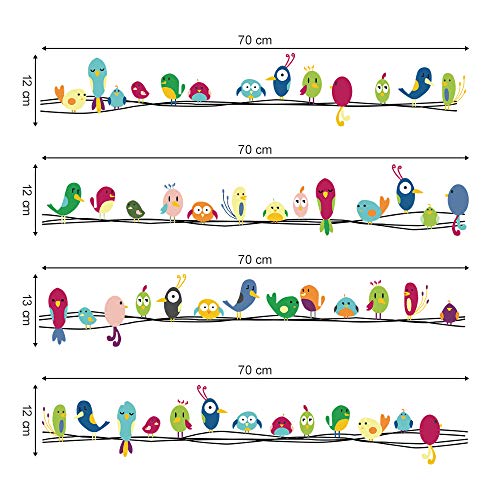 decalmile Vinilos Vistoso Lindo Animales Pájaros Pegatinas Pared Desmontable Decorativos Adhesivos para Niños Habitación Infantil