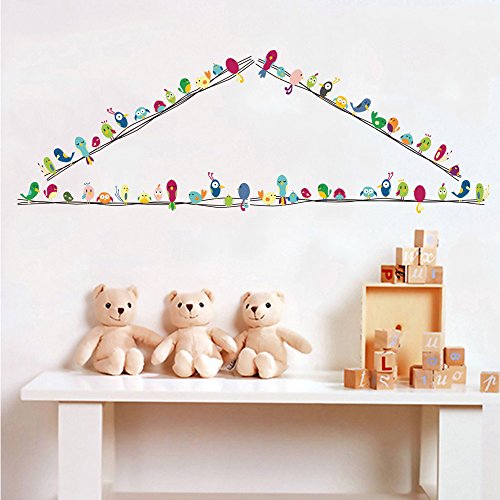 decalmile Vinilos Vistoso Lindo Animales Pájaros Pegatinas Pared Desmontable Decorativos Adhesivos para Niños Habitación Infantil