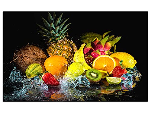 DECLINA - Cuadro de lienzo, cuadro de cocina, cuadro decorativo de pared, cuadro de lienzo para decoración de cocina de las frutas 80 x 50 cm