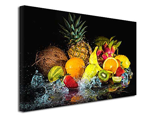 DECLINA - Cuadro de lienzo, cuadro de cocina, cuadro decorativo de pared, cuadro de lienzo para decoración de cocina de las frutas 80 x 50 cm