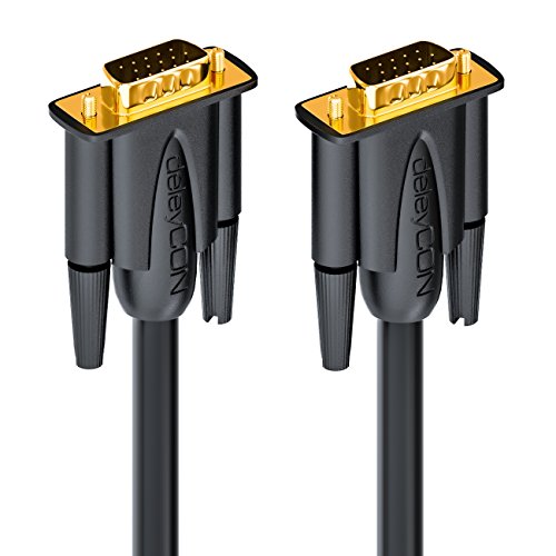 deleyCON 5m Cable VGA 15 Pines S-VGA Conector D-Sub 1080p Full HD Apantallamiento Triple Protección Contra Dobladuras Contactos Dorados