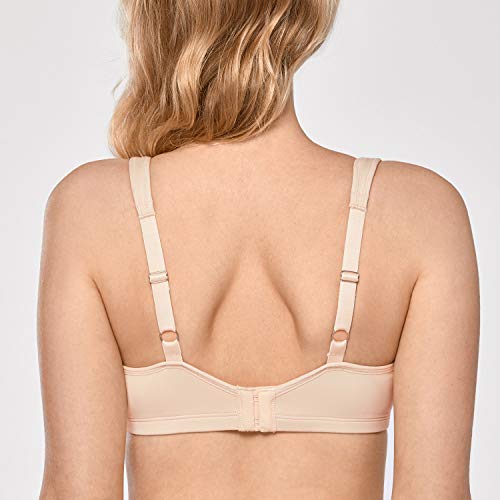 DELIMIRA - Sujetador Reductor Copa Completa con Aros Minimizador para Mujer Beige 110C